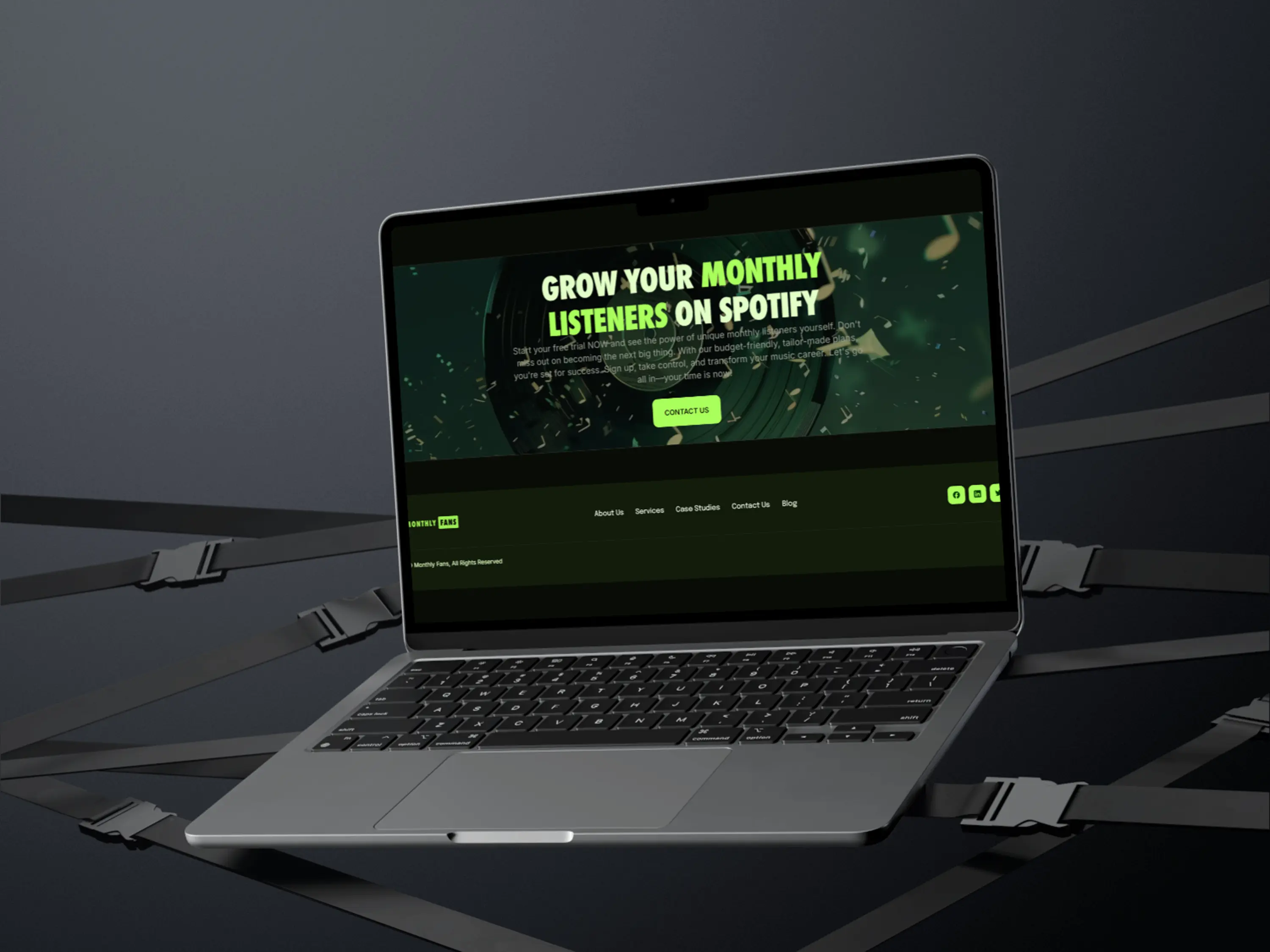 Monthly Fans platform mockup