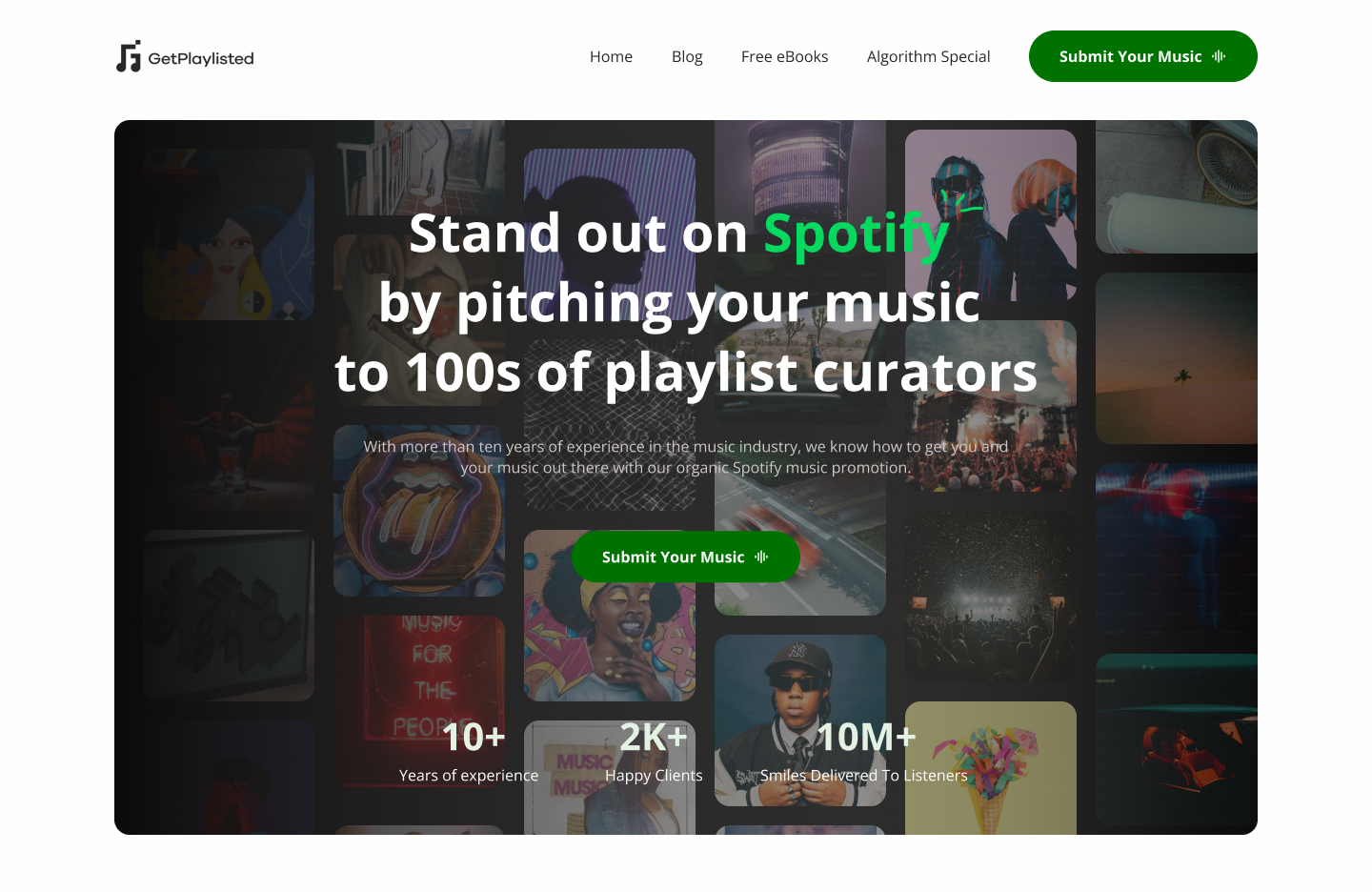 GetPlaylisted homepage