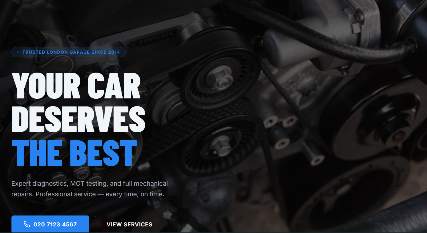 Garage website template