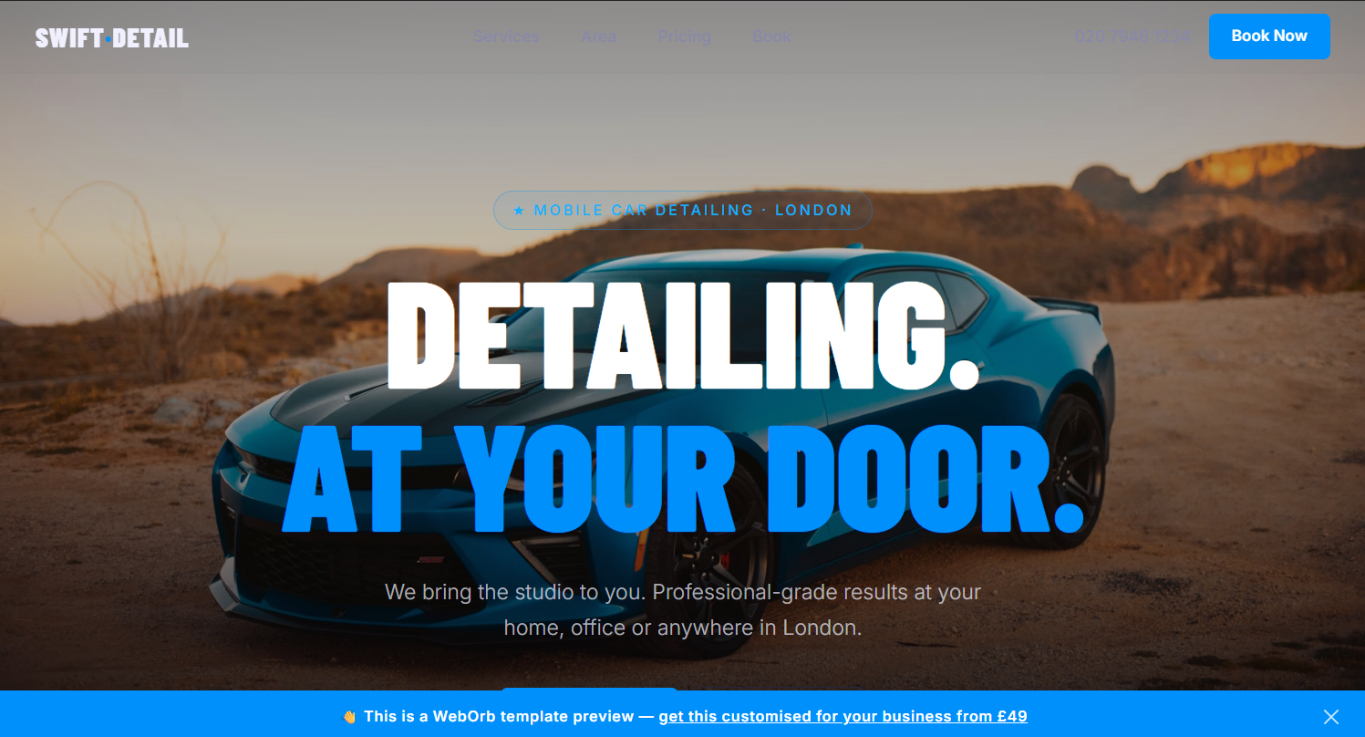 Mobile Detailing template preview