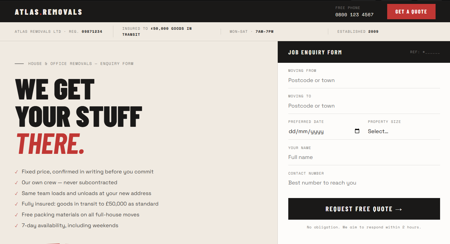 Removals template preview